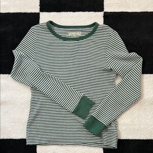 American Eagle Outfitters Forest Green and White Striped Top